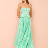 ACLER (aqua) Atholton pleated midi