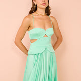 ACLER (aqua) Atholton pleated midi