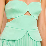 ACLER (aqua) Atholton pleated midi
