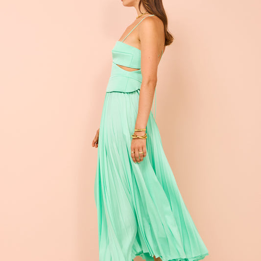 ACLER (aqua) Atholton pleated midi