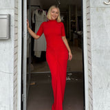 EFFIE KATS (red) Esper bodysuit / kayson maxi skirt set