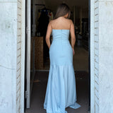 SOLACE LONDON (arctic blue) Alessandra strapless gown