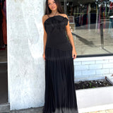 ACLER (black) Esherly pleated maxi