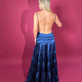 FENITY (navy) Raven backless maxi