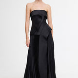 ACLER (black) Hammil pleated strapless midi