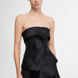 ACLER (black) Hammil pleated strapless midi
