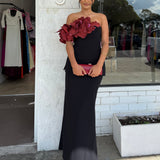 ACLER (black/red) Frant top / Garlands maxi skirt set