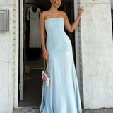 SOLACE LONDON (arctic blue) Alessandra strapless gown
