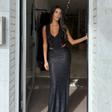 MIM AND BELL (black) Tiana Lace top and skirt set