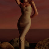 HOUSE OF CB (gold shimmer) Sweetheart bandage midi