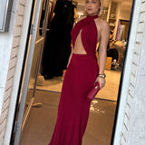 MIM AND BELL (wine red) Gabriella high neck maxi