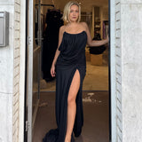 HEIRESS BEVERLY HILLS (black) Gathered drape corset gown