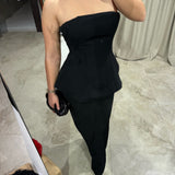 SHE IS OLLA (black) Marcelle strapless maxi