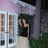 LURELLY (beige/black) Jupiter tulle strapless gown