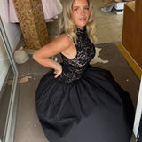 MOSSMAN (black) Lucia a-line gown