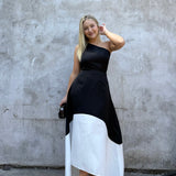 ELLIATT (black/white) Sorell one shoulder maxi