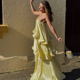 ELLIATT (butter yellow) Tilly Tiered maxi