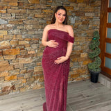 VILDANE KAMEROLLI (red) Angelina Draped Beaded Gown