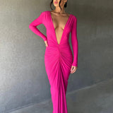 MELANI THE LABEL (hot pink) Yvonne long sleeve v neck reversable