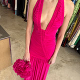 CHRISTOPHER ESBER (pink) Orion slinky halter gown