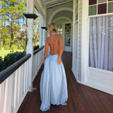 ARCINA ORI (blue) Santina halter neck maxi