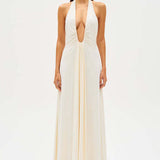 MISHA (white) Jennifer Cupro drape gown