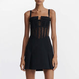 DION LEE (black) Web Lace pocket corset mini