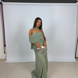 BY NICOLA (green) Fiesta off shoulder maxi