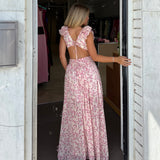 ANNE LOUISE BOUTIQUE (floral/pink) Cassini backless maxi