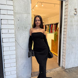BIANCA AND BRIDGETT (black) Adrianna off the shoulder maxi