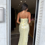 MISHA (yellow) Sapphire Sequin gown