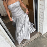 ACLER (silver) Rockland strapless midi