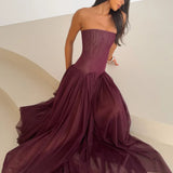 MAGIC MUSE (fig wine red) tule gown