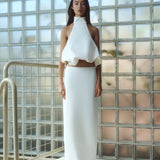 ONE OF OTHERS (white) halter top and skirt set