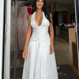 CUSTOM MADE (white) halter gown