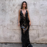 MISHA (black) Sapphire Sequin gown