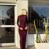 EFFIE KATS (wine) Kayson maxi skirt set