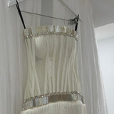 VILDANE KAMEROLLI (white) Snow White Fringe Gown