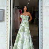 AJE (green) Reflector native floral corset maxi