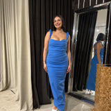 SIR THE LABEL (blue) Azul ruched midi