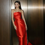 EFFIE KATS (red) Alba Satin Maxi