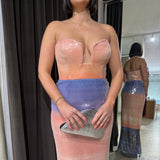 REBECCA VALLANCE (ombré blue/orange) Oriana maxi