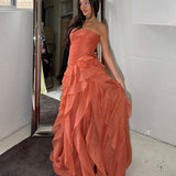 AJE (coral clay) Canyon peach corset maxi