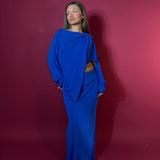 CHRISTOPHER ESBER (royal blue) Encased Nature Drape Maxi