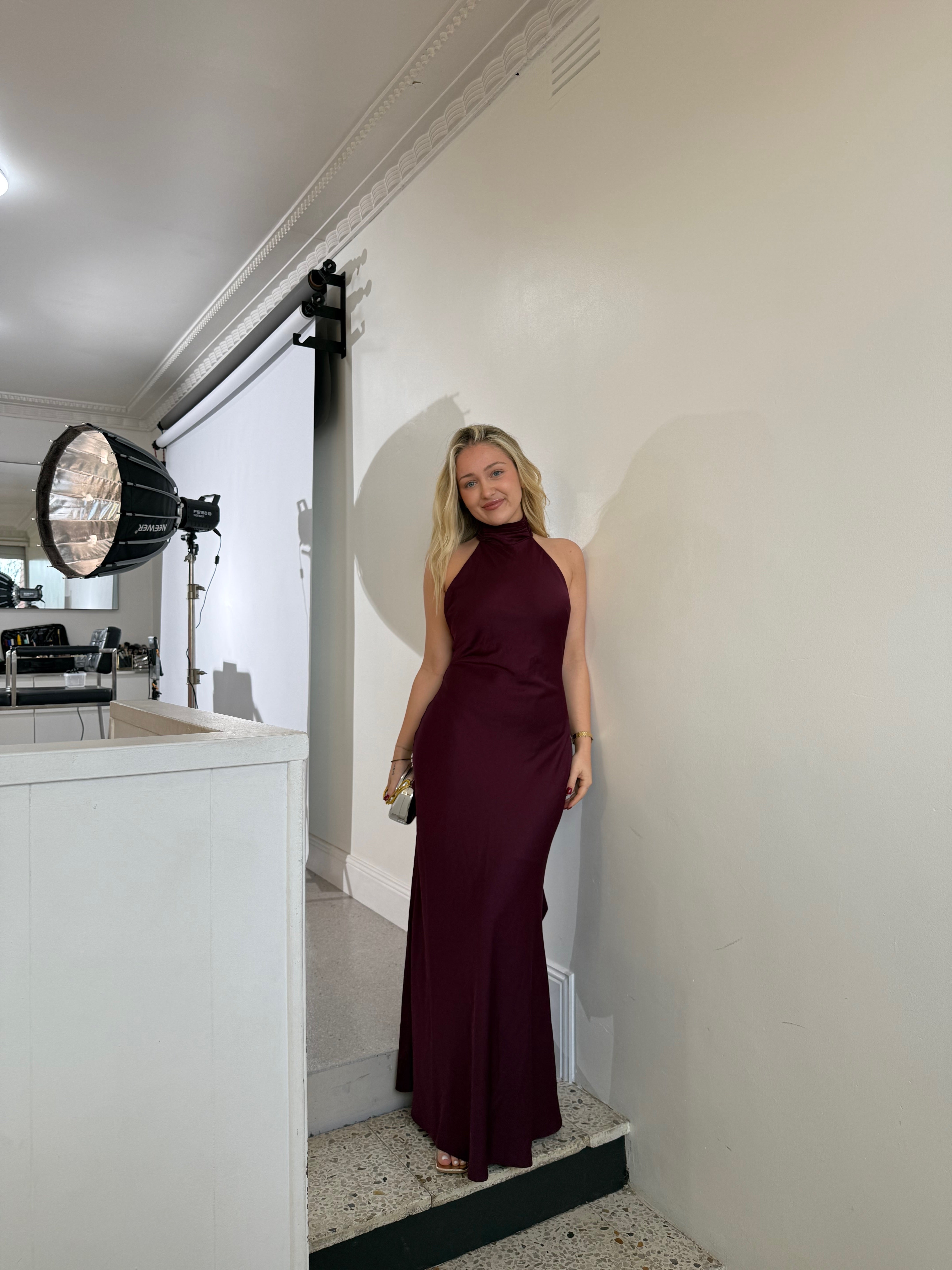 misha halter bow maxi dress Misha Bow Maxi Dress