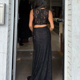 MIM AND BELL (black) Tiana Lace top and skirt set