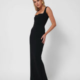 EFFIE KATS (black) Natalya square neck gown