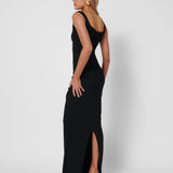 EFFIE KATS (black) Natalya square neck gown