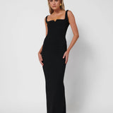 EFFIE KATS (black) Natalya square neck gown