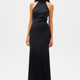 MISHA (black) Evianna (WITHOUT BOW) halter gown